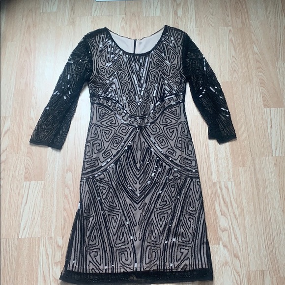Dresses & Skirts - Fully beaded dress with blush underlay